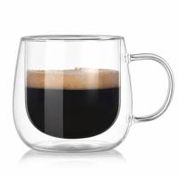 Tasse à café en verre double borosilicate Offre Spéciale avec poignée Tasse à bière domestique résistante à la chaleur avec poignée