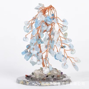 Arbre à Argent en Cristal Saule Pleureur avec Pierres Précieuses Naturelles, Ornement Décoratif, Décoration d'Intérieur, Cadeau Artisanal - Product Image 3
