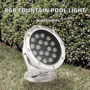 ไฟสระน้ำพุ 24W RGB LED พร้อมปั๊มน้ำพุสแตนเลสกันน้ำ IP68 รับประกัน 2 ปี CRI 80 สำหรับใช้ในสวน - Product Image 3