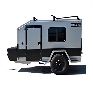 Mini caravane de voyage en aluminium pour 2 personnes, camping-car tout-terrain avec évier de cuisine, sol en bois, design moderne - Product Image 6