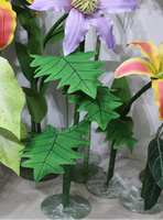 Daun Monstera Anthurium Philodendron Buatan Tahan Air dari EVA yang Dapat Disesuaikan, Bunga Besar untuk Pernikahan, Pajangan Luar Ruangan, dan Mal