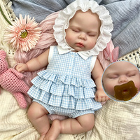 Lebensechte Silikon-Reborn-Babypuppe zur Trauerheilung und emotionalen Beruhigung, realistische Neugeborenenpuppe mit offenem Mund, 18 Zoll, Pickle Muneca als Begleiter