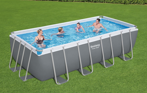 Bestway điện 56670 thép 4.88 m x 2.44 m x 1.22 m chất lượng cao gia đình ngoài trời hình chữ nhật khung thép trên mặt đất hồ bơi - Product Image 2