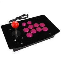 Manette de jeu filaire USB à double vibration, contrôleur de combat mini arcade à latence nulle pour PC