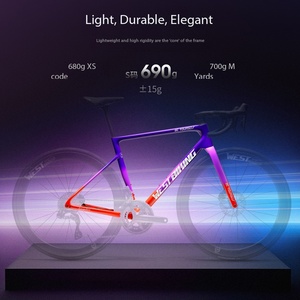 Bicicleta de Carretera de Fibra de Carbono Premium, Frenos de Disco Hidráulicos 105, Juego de Ruedas de Carbono de 12 Velocidades, Bicicleta Urbana para Ciclismo Profesional - Product Image 3