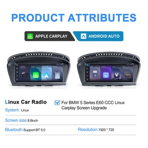 NaviHua New 8.8'' OEM Style Touch Screen Linux <b>System</b> Car Radio <b>Auto</b> Wireless Carplay GPS Stereo DVD Player for BMW 5 Series E60 - Product Image 6