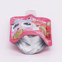 Pochette personnalisée en aluminium avec bec verseur pour gelée de konjac à la fraise, emballage alimentaire de qualité supérieure pour lait, yaourt, boisson, collation