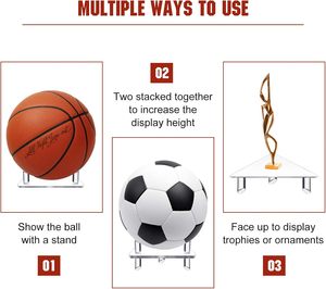 Thân Thiện Với Môi Trong Suốt <span class=keywords><strong>Acrylic</strong></span> Bóng Chủ Hiển Thị Đứng Thể Thao Bóng Lưu Trữ Giá Cho Bóng Chuyền Và Bóng Rổ - Product Image 3