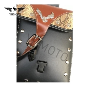 Para Harley Sportster XL 883 XL1200 Honda Kawasaki Suzuki Universal motocicleta sillín lateral bolsa de herramientas equipaje alforjas - Product Image 2