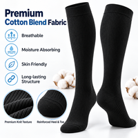 Chaussettes de compression graduée en coton personnalisées 15-20 mmHg, hauteur genou, soutien orthopédique, fabricant OEM sous marque privée