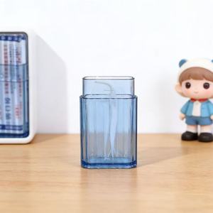 Boîte de rangement en plastique transparent, mini porte-cotons-tiges avec couvercle, portable pour organiser le bureau, petits objets, conteneur à cure-dents - Product Image 4