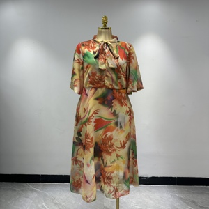 <span class=keywords><strong>Vestido</strong></span> Largo Elegante de Mujer, Estilo Europeo Americano, Cuello Redondo, Retro Francés, Ajustado, Primavera 2026 - Product Image 3
