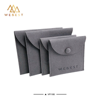 Sac à bijoux en microfibre Webest, Bolsas Para Joyeria Personalizada, pochette à bijoux grise avec logo