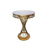 Nouvelle conception de décoration de mariage, support de fond rond, table à gâteau, piédestal à fleurs, socle en métal doré