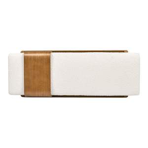 DB Billie 52\" Modern Ivory <b>White</b> Boucle Telephone Bench with Sliding <b>Shelf</b> for Living Room Furniture - Product Image 3