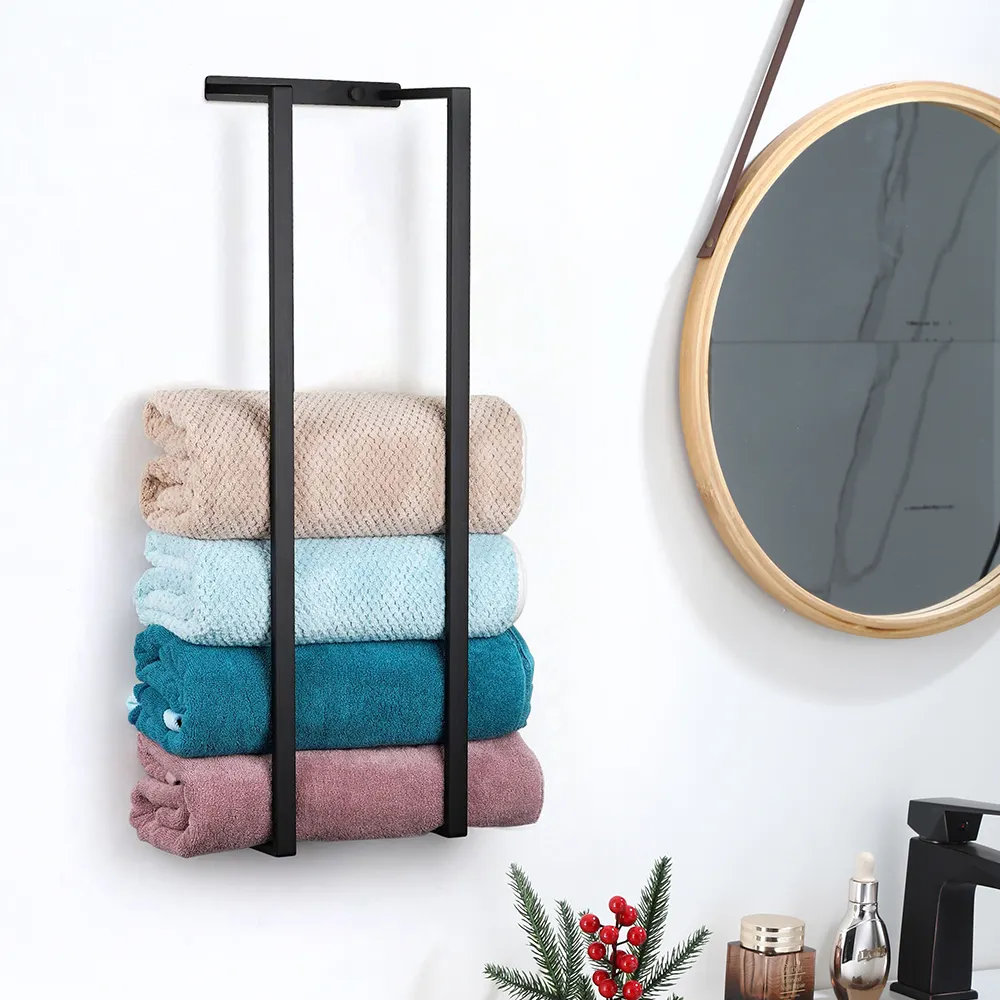 Yafei61313 No Punching Wall Mounted Towel Rack Towel Holder For Bathroom home and kitchen Wall Towel Storage