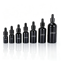 Vente flash : flacons compte-gouttes en verre noir brillant de 5 ml, 10 ml, 15 ml, 20 ml, 30 ml, 50 ml, 100 ml pour cosmétiques, huiles essentielles, emballages de soins de la peau
