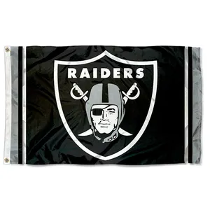 All 32 NFL Team Custom Design No MOQ High Quality 100% Polyester NFL Raiders Flag