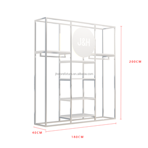 Bộ Trưng Bày Hiện Đại Cho Nam Cho Cửa Hàng Quần Áo Giá Phơi Quần Áo Màu Trắng Với Logo Tùy Chỉnh Giá Treo Quần Áo Trang Phục - Product Image 5