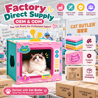 Maison pour chat en feutre en forme de téléviseur créative, lit d'intérieur mignon pour chat, cachette pour animaux de compagnie avec coussin, mobilier pour animaux de compagnie personnalisé OEM en gros