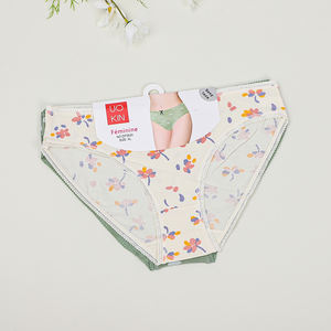 Culottes en coton pur peigné de haute qualité, 40 fils, sous-vêtements pour filles d'école, avec un imprimé floral mignon DF5830 - Product Image 6