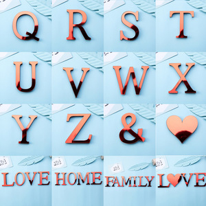 Lettres anglaises 3D, autocollant Mural combiné en mousse acrylique et EVA, autocollant Mural pour <span class=keywords><strong>porte</strong></span>, chambre à coucher, affiche d'alphabet, peler et coller, Art Mural - Product Image 6