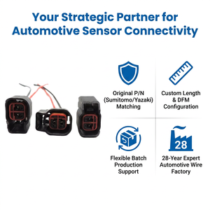 Kabel Harness Otomotif 2-Pin Tahan Air dengan Konektor Tertutup Kompatibel 18AWG Tembaga Berlapis Timah |   Sensor Oksigen & Steker Injektor IP67 - Product Image 4