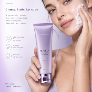 Coffret soin visage anti-âge 5 pièces Polypeptide Perilla : crème, sérum, tonique, nettoyant, hydratant OEM - Product Image 2
