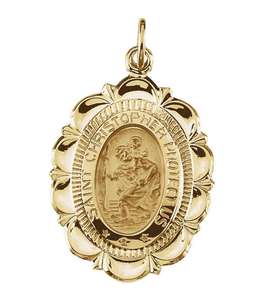 Liontin Jimat St Christopher Hitam Perak Antik Kustom - Product Image 4