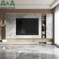 Meuble TV Hybride Bois- Pierre SLS Architectural Media Wall, Tailles Personnalisées, Vente en Gros Usine, Unité Modulaire Facile à Installer