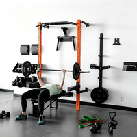 Rack de musculation mural multifonctionnel pliable pour usage domestique et professionnel avec support de poids en acier inoxydable