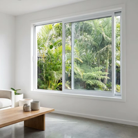 Ventana Corredera de Aluminio de Dos Vías con Mosquitera, Rodillos de Acero Inoxidable Silenciosos, Vidrio Templado Resistente a la Intemperie, Tamaño Personalizado para el Hogar