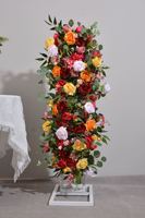 Boule de fleurs artificielles en soie rose rouge orangé de haute qualité, couleurs chaudes, pour centres de table de mariage, arrangements et décorations d'arche