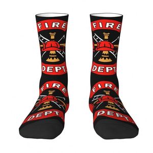 Chaussettes <span class=keywords><strong>de</strong></span> robe personnalisées avec Logo du service des pompiers, chaussettes chaudes à la mode pour les pompiers et les secours - Product Image 1