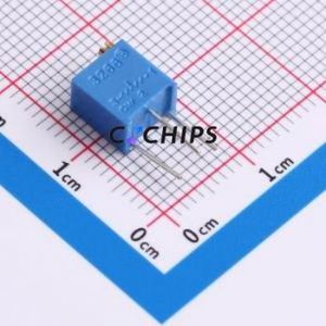 ตัวต้านทาน/โพเทนชิโอมิเตอร์แบบปรับได้สำหรับ3266W-1-503ผ่านชิ้นส่วนรู (THT)-3P, ตัวต้านทาน6.8x4.7มม. 50Kohm 10% 500 250mw ppm. - Product Image 1