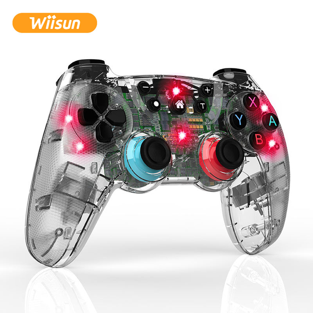 CM615 Transparent Design BT Vibrate Continuous Wireless Joysticks & Game Controllers for NS Android PC P3 Wiisun