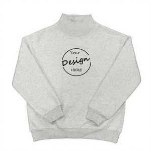 <b>Mock</b> <b>Neck</b> Sweatshirt Cotton Full Sleeve Breathable Autumn Casual Wear Front Print Design Women's Hoodies & Sweatshirts - Product Image 1