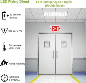 UL 924 LED Emergency Exit <b>Light</b> with <b>Battery</b> Backup Double Face for AC 120/277V UL 924 Approved - Product Image 6