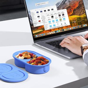 Boîte à sauce double compartiment en silicone personnalisée, boîte à collation portable avec couvercle, boîte bento sans odeur de qualité alimentaire pour condiments et sauces - Product Image 5