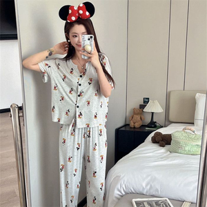 2025 été Style japonais pleine impression maison vêtements Cardigan paresseux costume femmes Modal pyjamas vêtements de nuit - Product Image 6