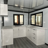 Maison préfabriquée modulaire de luxe sur mesure, conteneur d'expédition, hôtel, villa, salle de sport, cuisine contemporaine respirante en acier