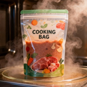 Sachet réutilisable haute température pour viandes et repas protéinés cuits, bouillon de poulet, ragoûts et plats préparés, sachet rétractable personnalisé avec logo - Product Image 2