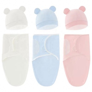 Ensemble sac de couchage pour bébé avec chapeau 0-3 mois lot de 3 sacs à langer en coton doux pour nouveau-né pour filles et garçons - Product Image 3