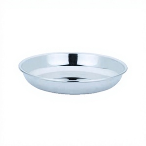 Plateau de service chargeur assiette plats Restaurant maison hôtel utilisation forme ronde en acier inoxydable rond plaque profonde nouvelle acier inoxydable - Product Image 1