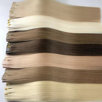 Extensions de cheveux humains vierges européens à cuticules alignées, sans couture, à clipser en PU, prix de gros