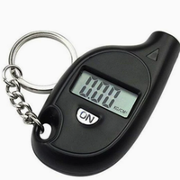 Manómetro Digital Portátil para Neumáticos con Llavero Negro, Monitor Digital de Presión de Neumáticos
