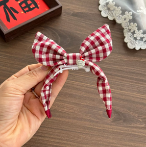 Bandeau en tissu à nœud papillon pour animaux de compagnie, rouge, style chinois, fête du Nouvel An, couvre-chef pour chien, maltais, bichon, toutes saisons - Product Image 6