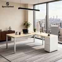 Poste de travail de bureau moderne SpaceUnited avec structure en acier, bureau de direction de luxe