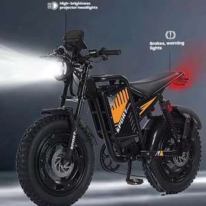 Moto tout-terrain électrique pour adultes <span class=keywords><strong>avec</strong></span> pneus larges de 20 pouces, batterie au lithium, moteur sans balais, <span class=keywords><strong>suspension</strong></span> <span class=keywords><strong>avant</strong></span> <span class=keywords><strong>et</strong></span> arrière <span class=keywords><strong>et</strong></span> capacité tout-terrain - Product Image 2