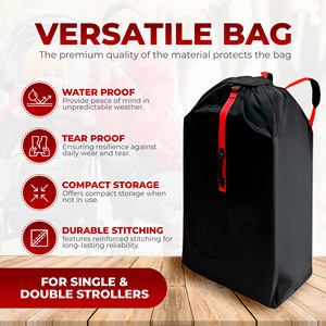 Túi đựng xe đẩy du lịch cho máy bay - Túi đựng xe đẩy cỡ lớn tiêu chuẩn hoặc cỡ đôi để gửi hành lý tại cửa hàng hàng không - Product Image 4